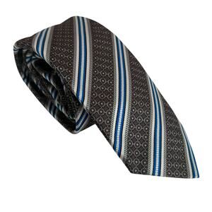 Geoff Nicholson Silk Striped Multicolor  Textured Necktie